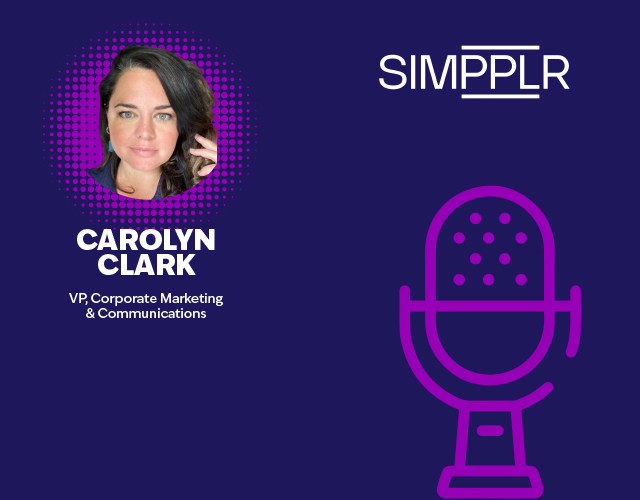 Simpplr podcast banner: Carolyn Clark