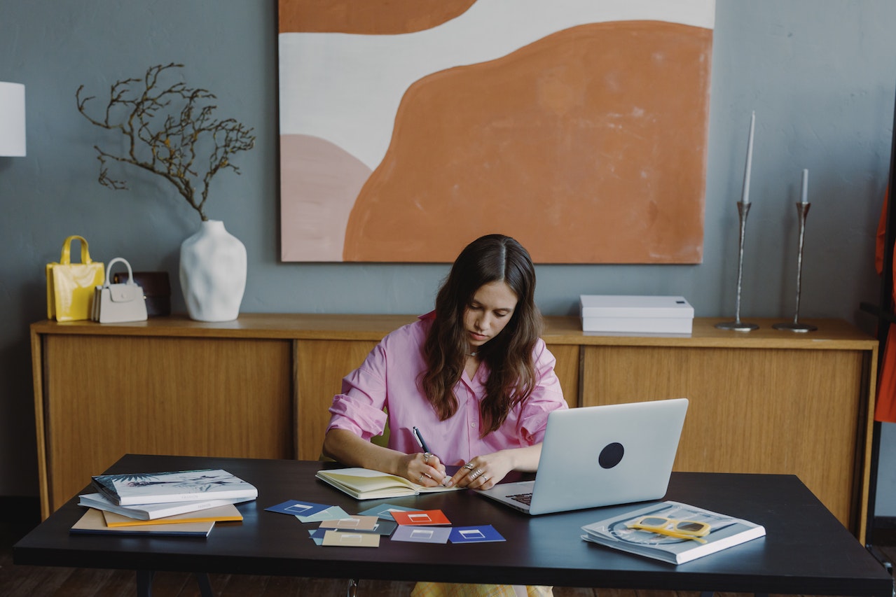 woman at a desk