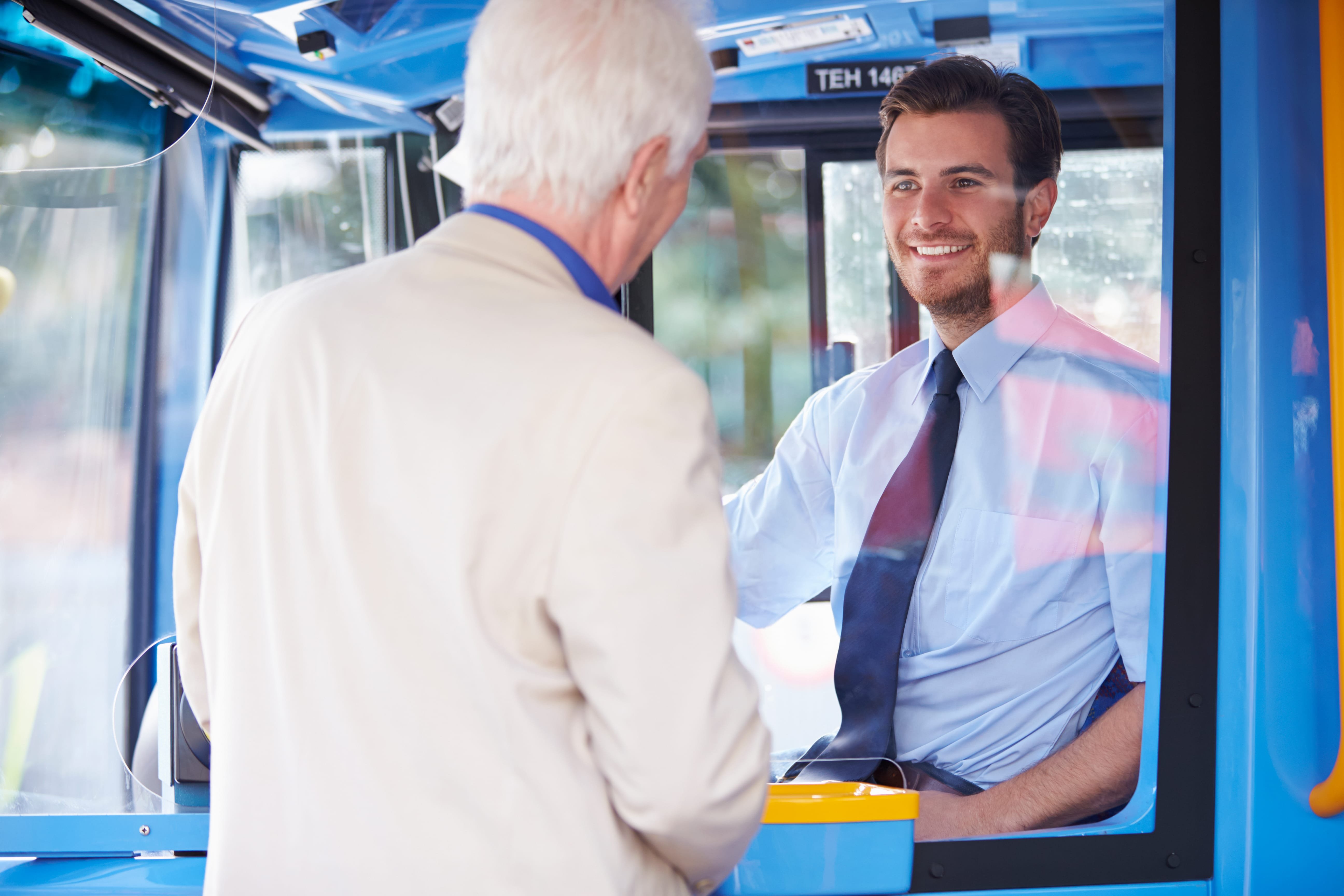 Bus driver and passenger
